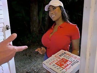 Pizza Delivery Girl Moriah Mills Gets Her Cooch Fucked Doggy Style