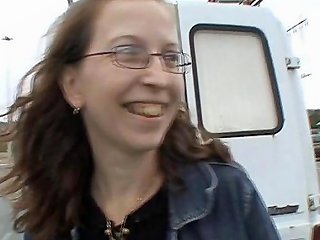 This Ugly Slut Is Gangbanged Into A Van