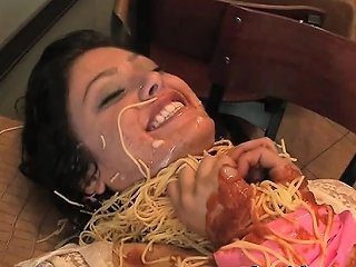 Helpless Slut Sadie West Bathes In Food And Jizz