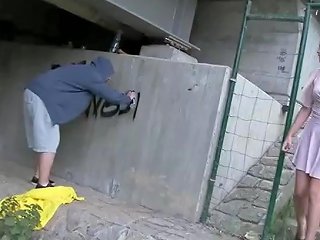 Hot Babe Fucks Stranger Under Bridge