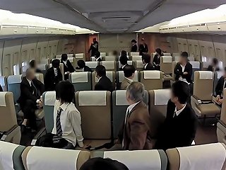 Japanese Stewardesses Seduce Their Horny Passenger On The Plane